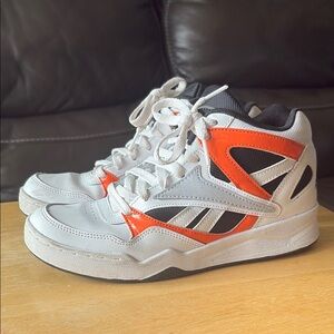 Reebok men’s high top White and Orange Sneakers